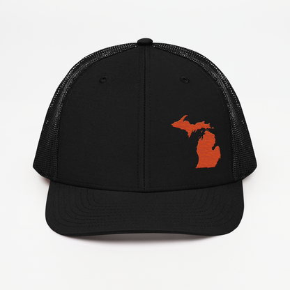 Michigan Vintage Trucker Hat | Maple Leaf Orange Outline