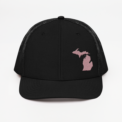 Michigan Vintage Trucker Hat | Cherry Blossom Pink Outline