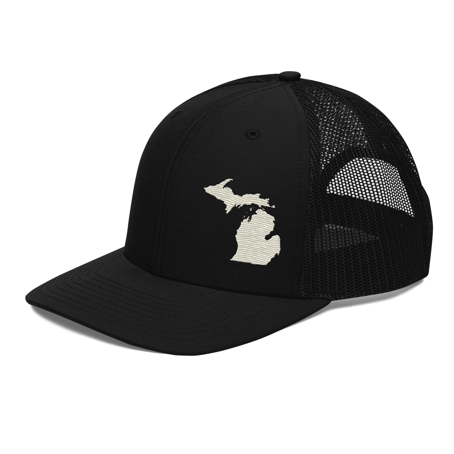 Michigan Vintage Trucker Hat | Ivory White Outline