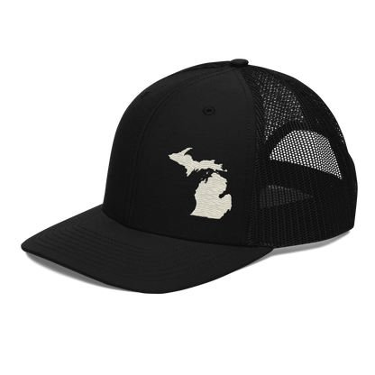 Michigan Vintage Trucker Hat | Ivory White Outline