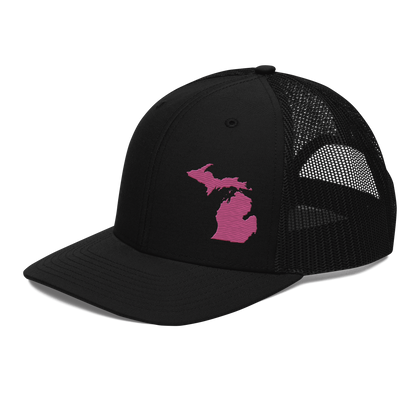 Michigan Vintage Trucker Hat | Apple Blossom Pink Outline