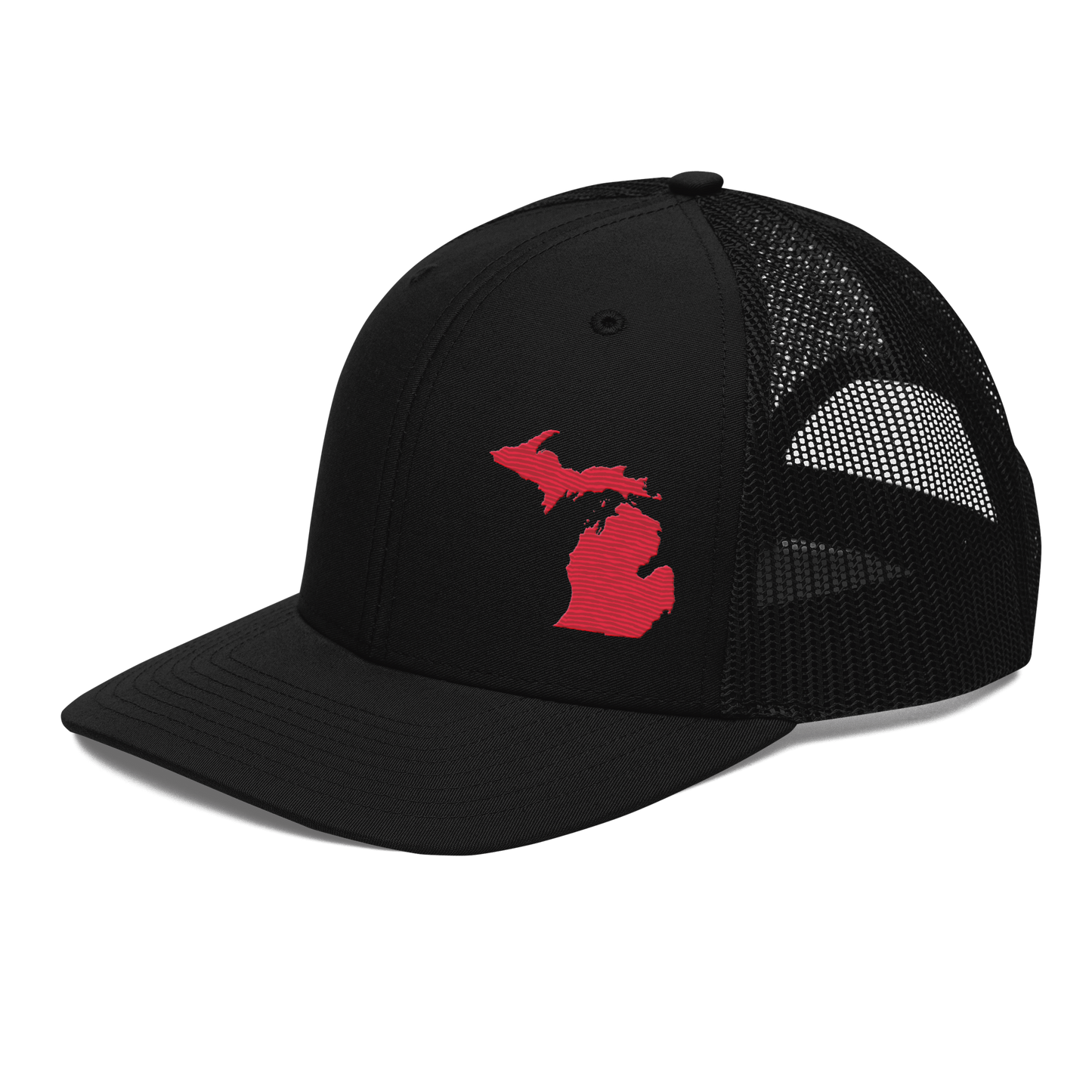 Michigan Vintage Trucker Hat | Lighthouse Red Outline