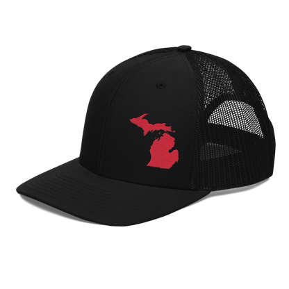 Michigan Vintage Trucker Hat | Lighthouse Red Outline