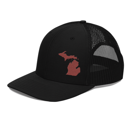 Michigan Vintage Trucker Hat | Ore Dock Red Outline