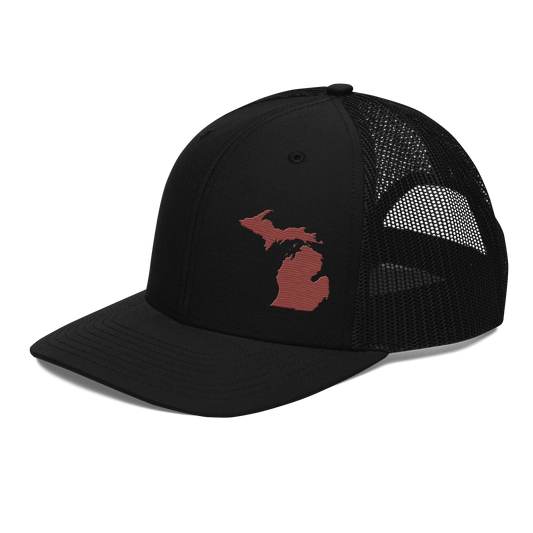 Michigan Vintage Trucker Hat | Ore Dock Red Outline