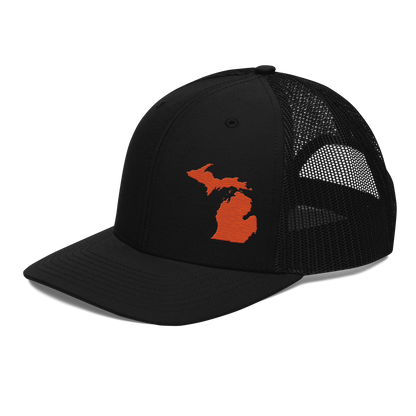 Michigan Vintage Trucker Hat | Maple Leaf Orange Outline