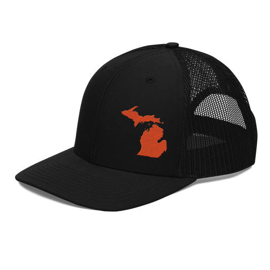 Michigan Vintage Trucker Hat | Maple Leaf Orange Outline