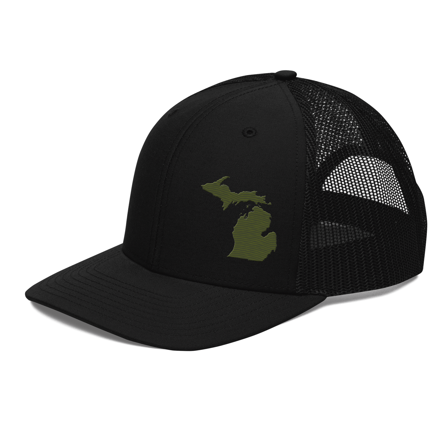 Michigan Vintage Trucker Hat | Army Green Outline