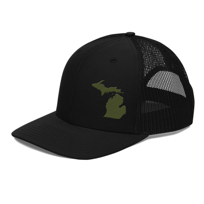 Michigan Vintage Trucker Hat | Army Green Outline