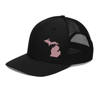 Michigan Vintage Trucker Hat | Cherry Blossom Pink Outline