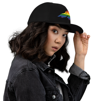 Lake Superior Vintage Trucker Hat | Rainbow Pride Edition