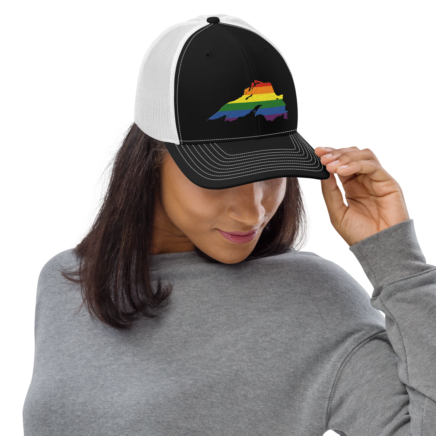 Lake Superior Vintage Trucker Hat | Rainbow Pride Edition