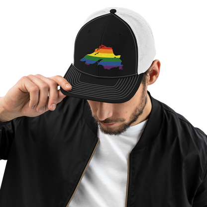 Lake Superior Vintage Trucker Hat | Rainbow Pride Edition