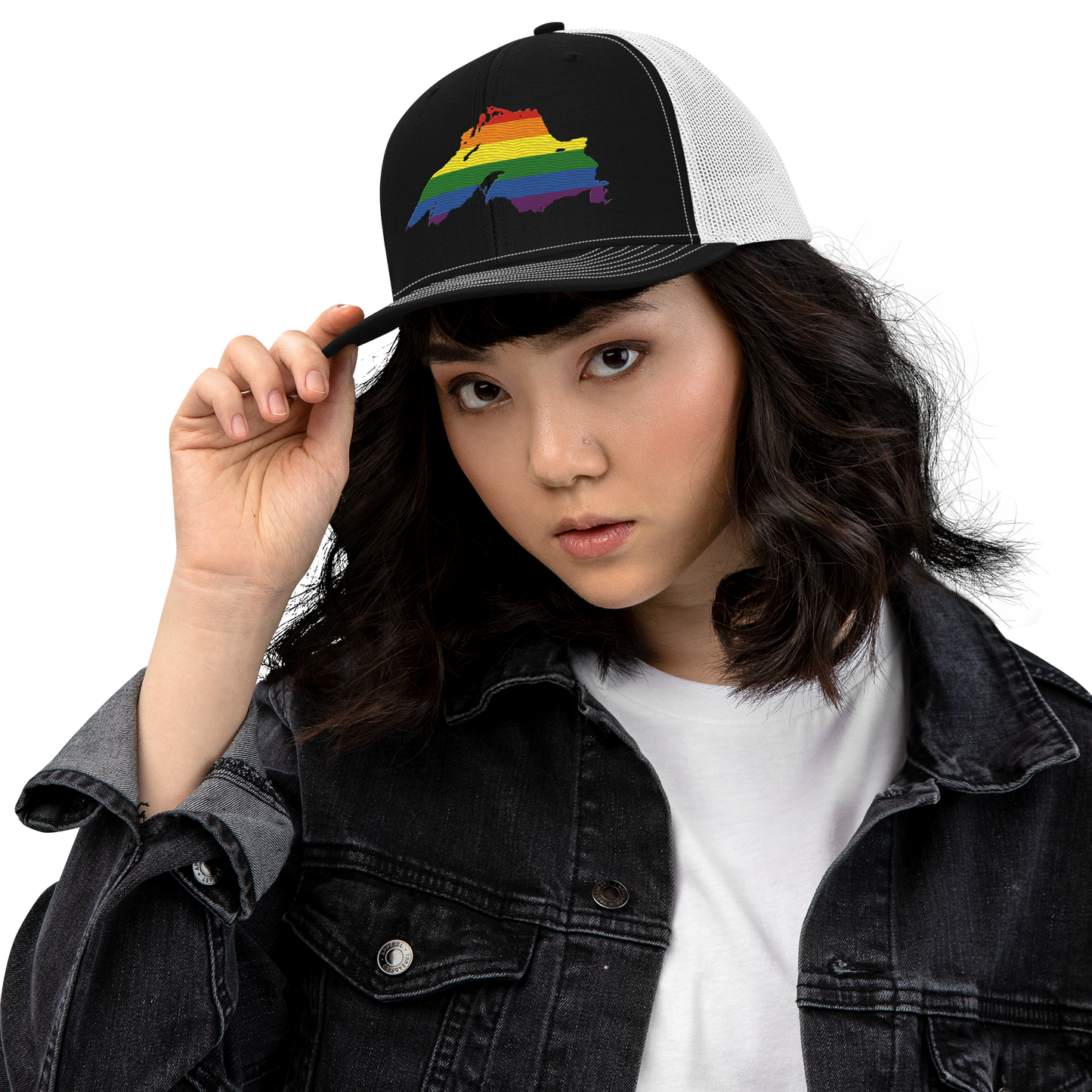 Lake Superior Vintage Trucker Hat | Rainbow Pride Edition