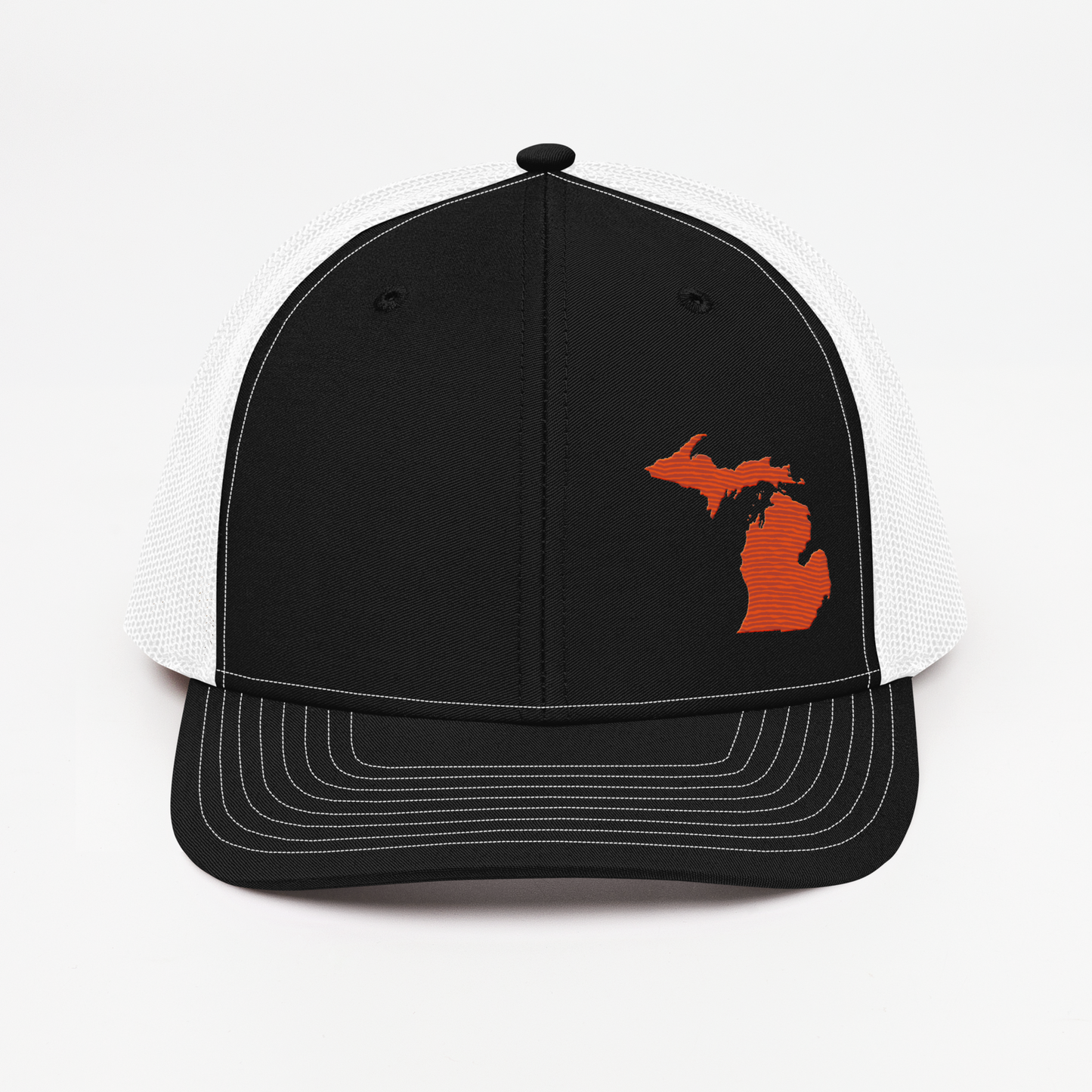 Michigan Vintage Trucker Hat | Maple Leaf Orange Outline