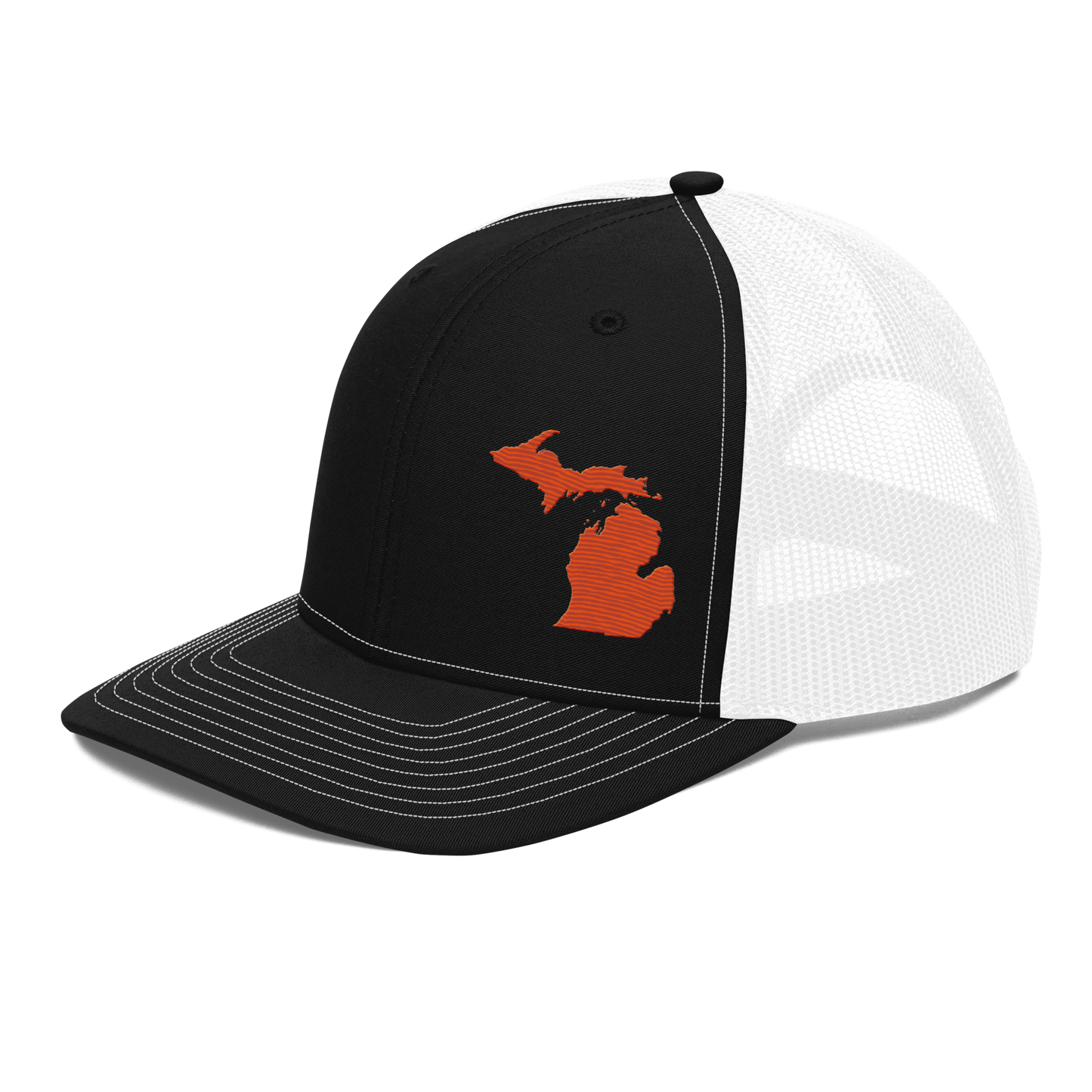 Michigan Vintage Trucker Hat | Maple Leaf Orange Outline