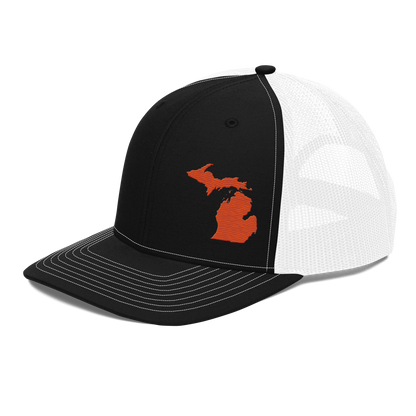 Michigan Vintage Trucker Hat | Maple Leaf Orange Outline