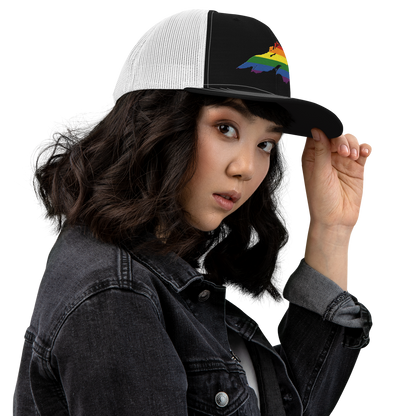 Lake Superior Vintage Trucker Hat | Rainbow Pride Edition