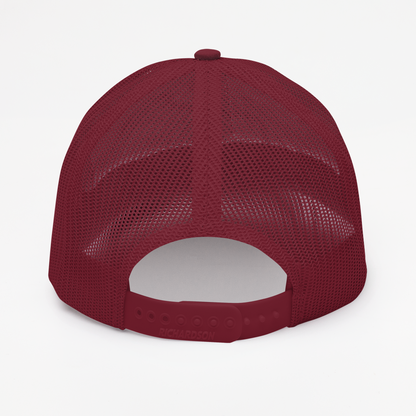 Michigan Vintage Trucker Hat | Ruby Red Outline