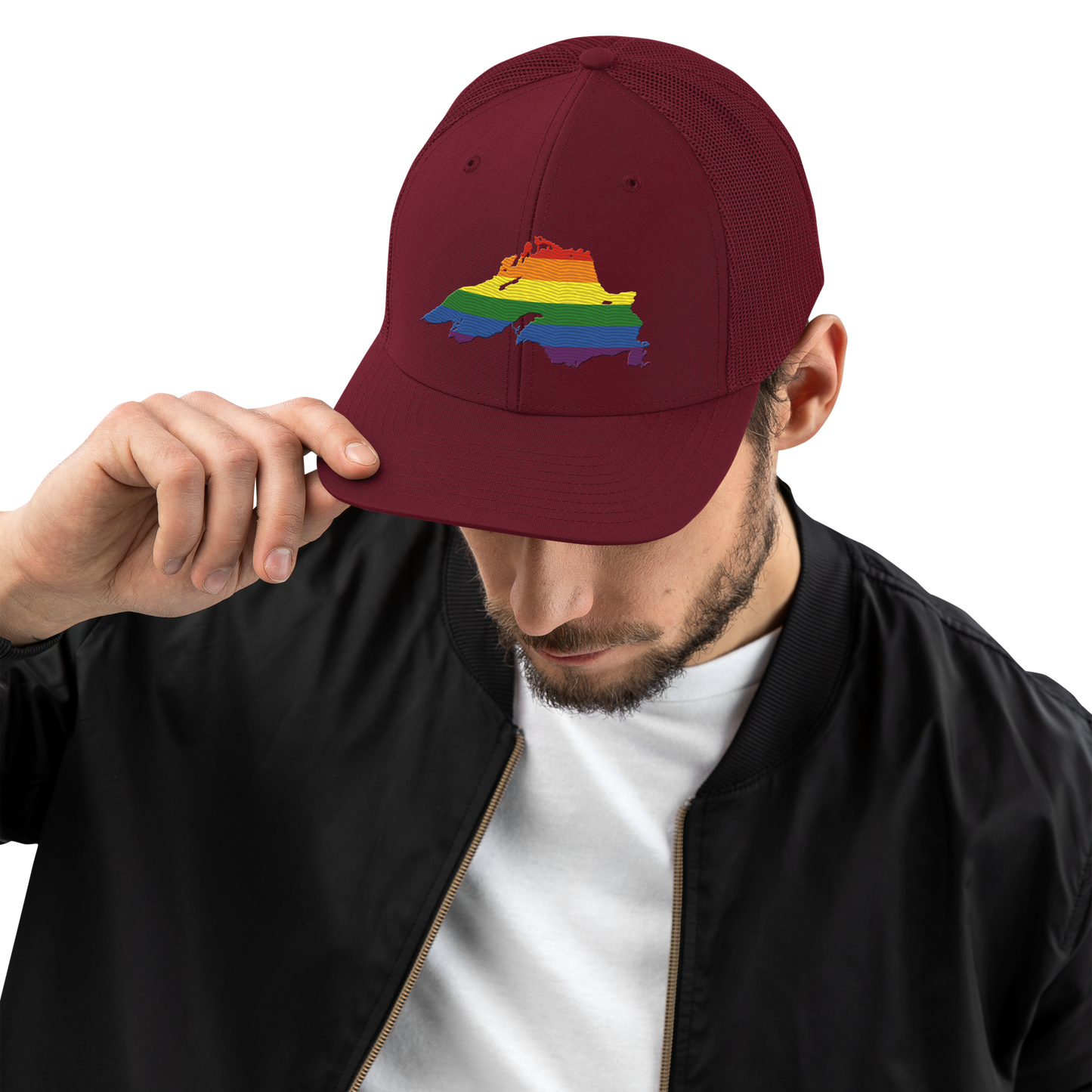 Lake Superior Vintage Trucker Hat | Rainbow Pride Edition