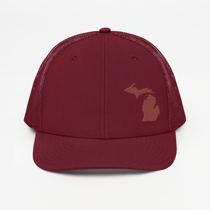 Michigan Vintage Trucker Hat | Ore Dock Red Outline