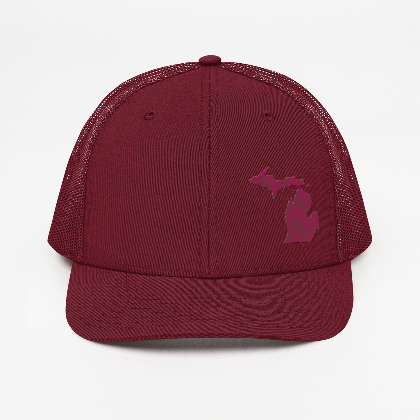 Michigan Vintage Trucker Hat | Ruby Red Outline