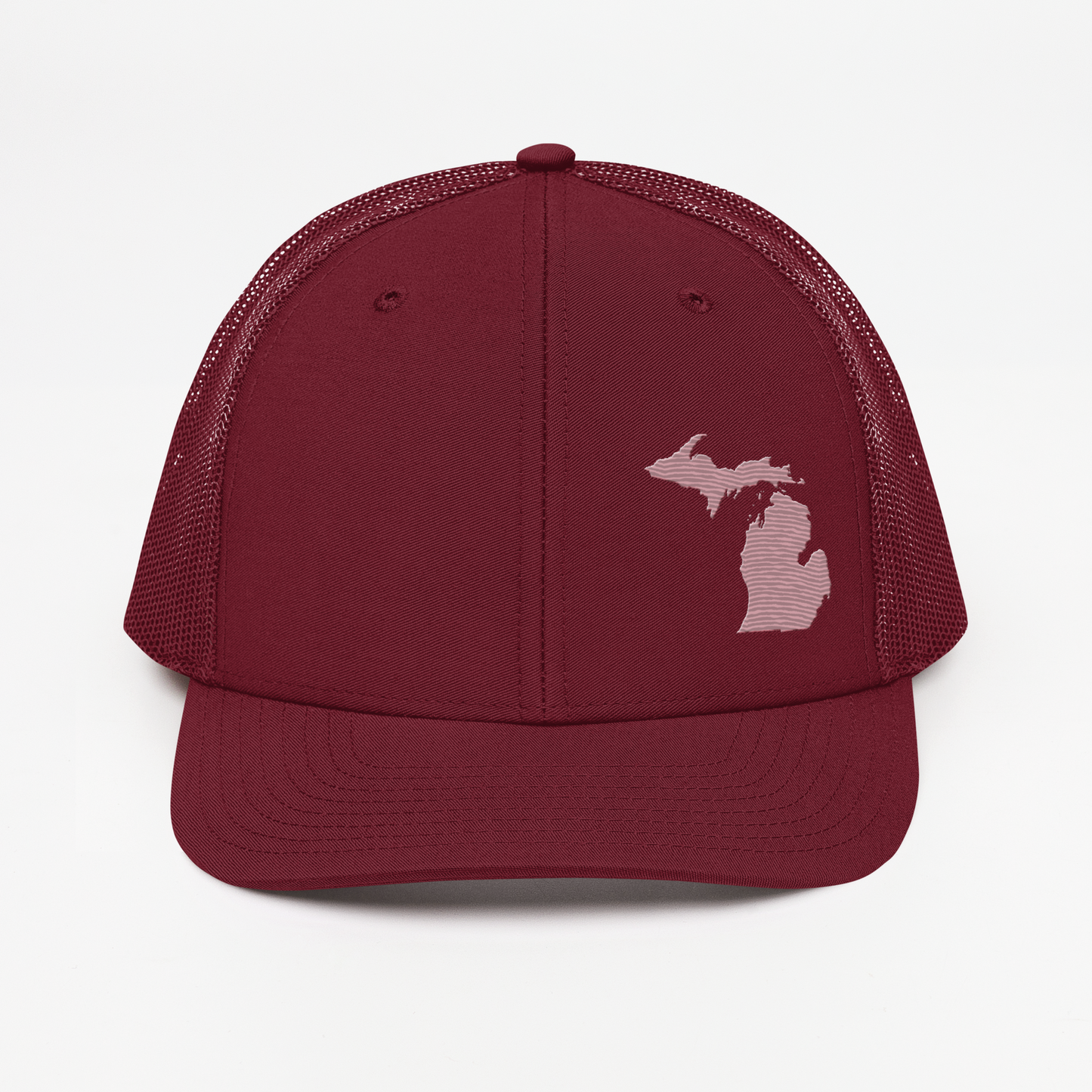 Michigan Vintage Trucker Hat | Cherry Blossom Pink Outline