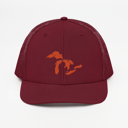 Great Lakes Vintage Trucker Hat | Maple Leaf Orange