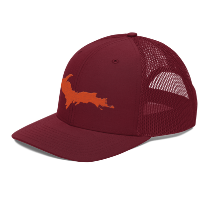 Upper Peninsula Vintage Trucker Hat | Maple Leaf Orange