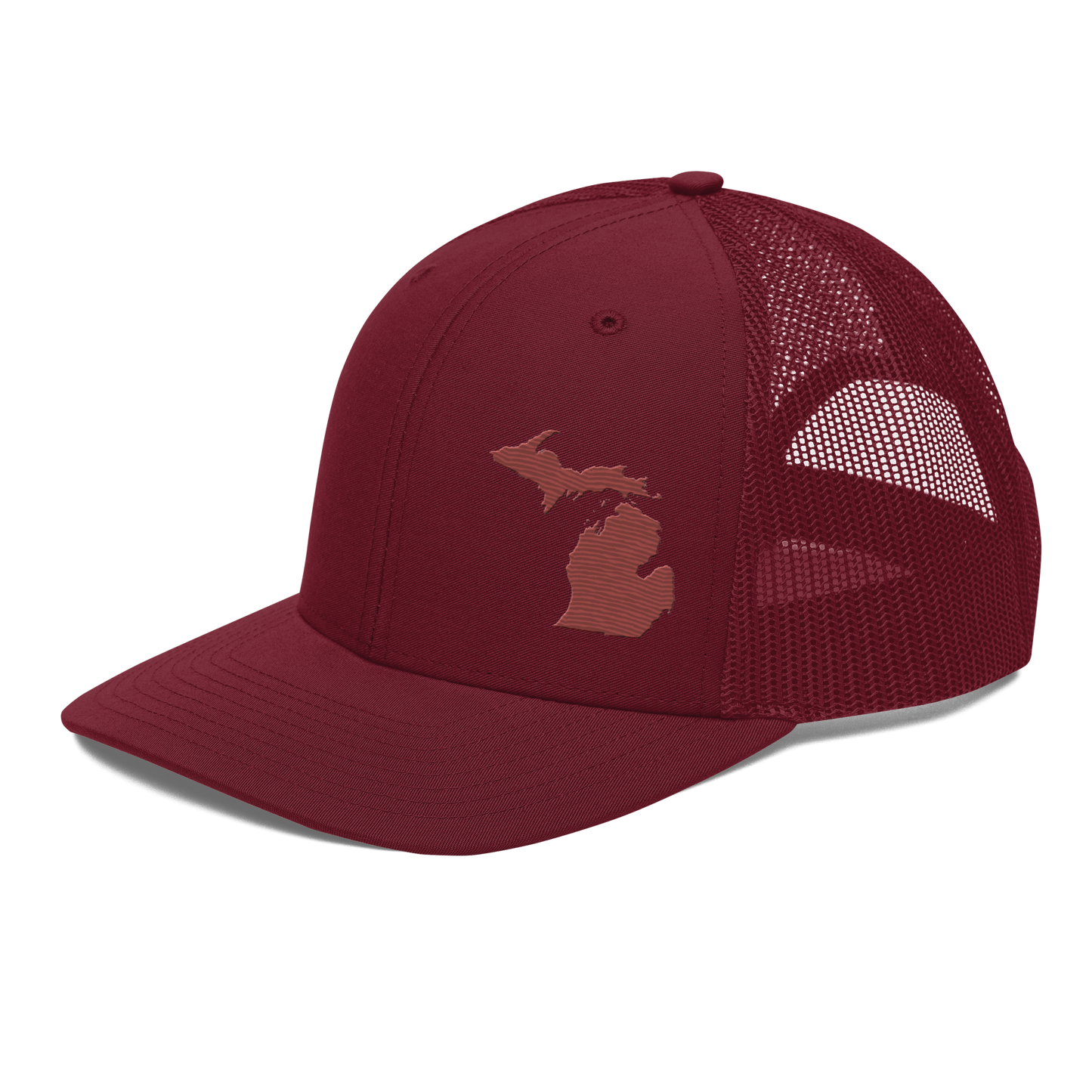 Michigan Vintage Trucker Hat | Ore Dock Red Outline