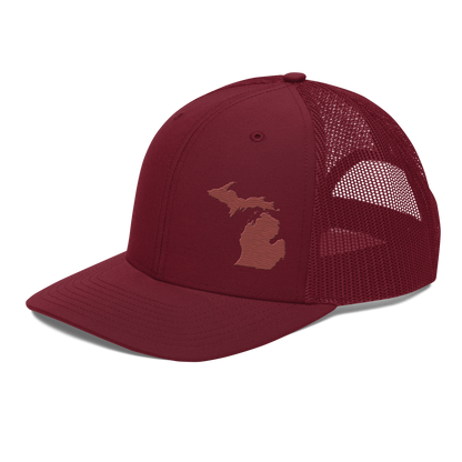 Michigan Vintage Trucker Hat | Ore Dock Red Outline