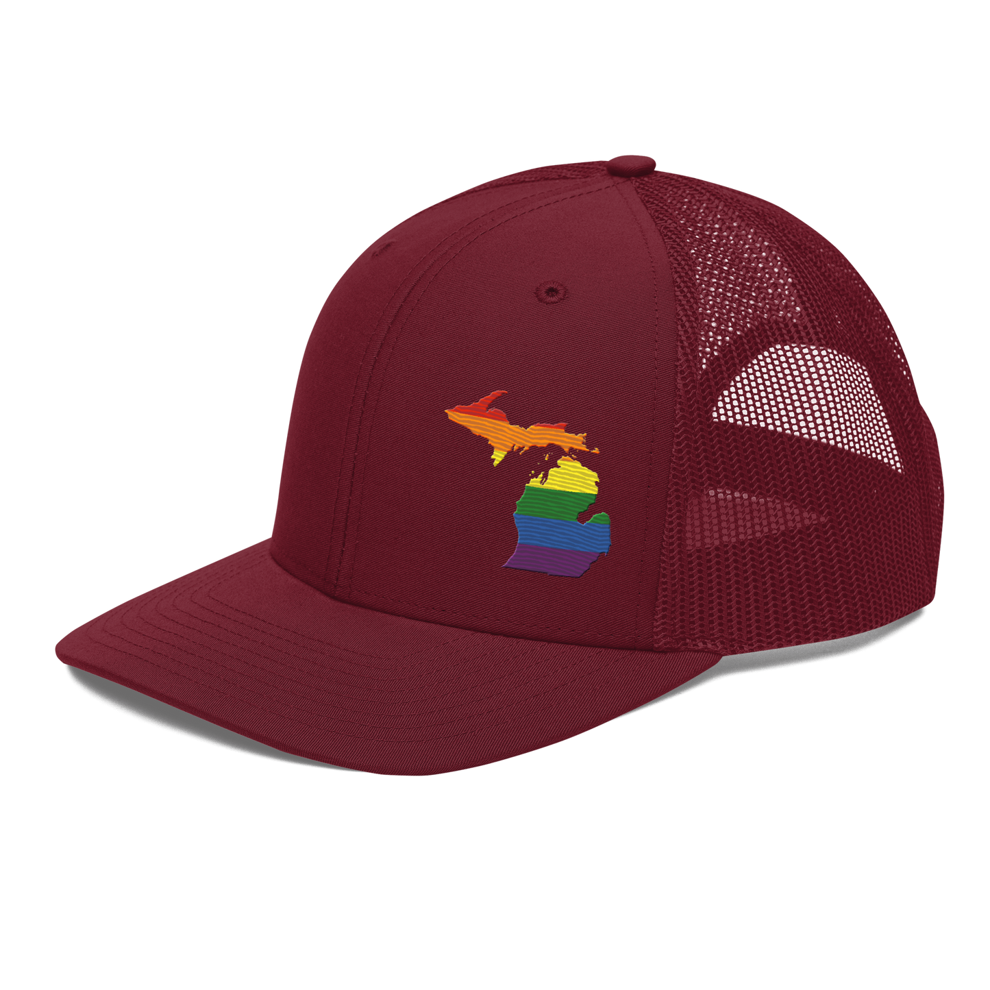 Michigan Vintage Trucker Hat | Rainbow Pride Outline