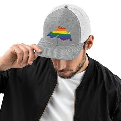 Lake Superior Vintage Trucker Hat | Rainbow Pride Edition