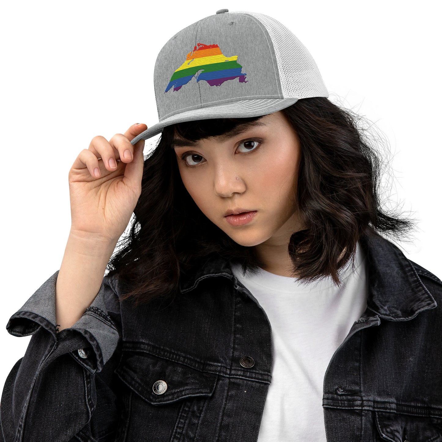 Lake Superior Vintage Trucker Hat | Rainbow Pride Edition