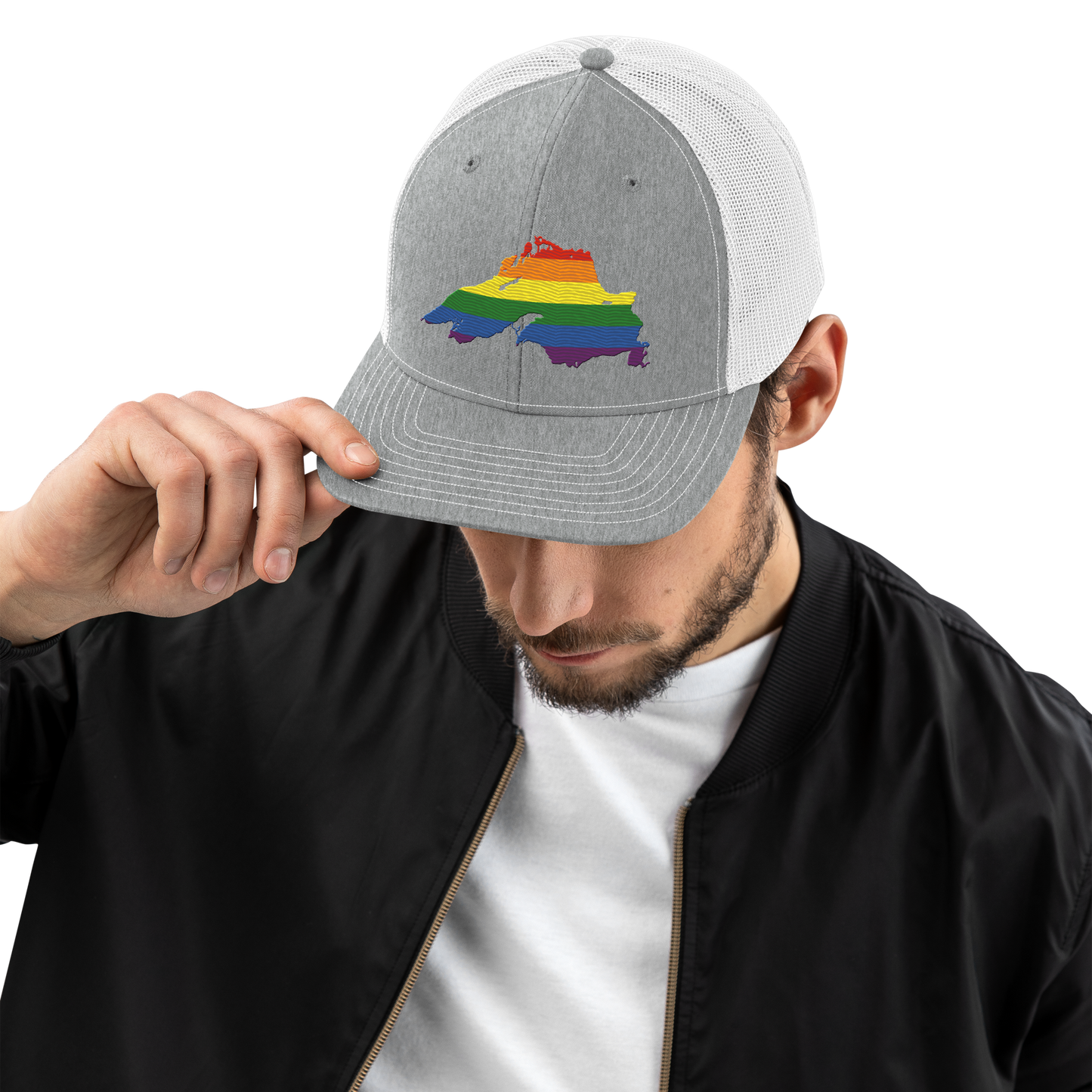 Lake Superior Vintage Trucker Hat | Rainbow Pride Edition