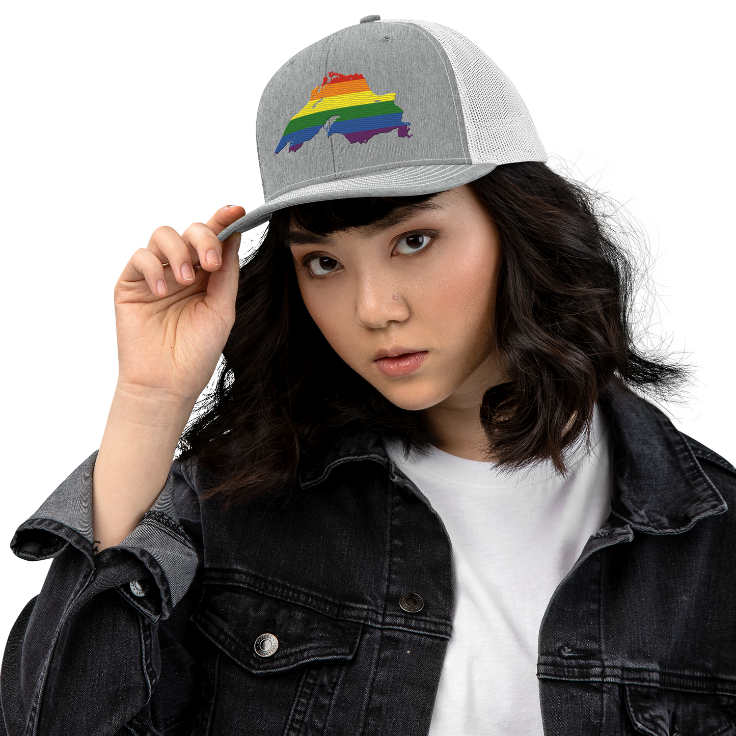 Lake Superior Vintage Trucker Hat | Rainbow Pride Edition