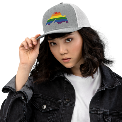 Lake Superior Vintage Trucker Hat | Rainbow Pride Edition