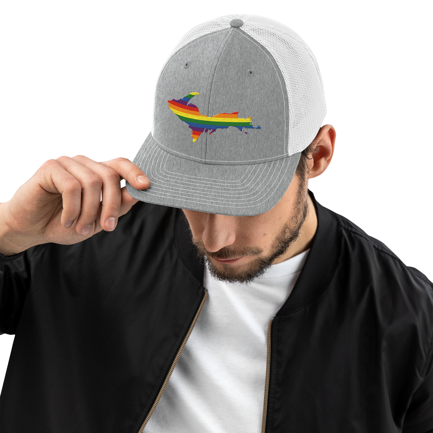 Upper Peninsula Vintage Trucker Hat | Rainbow Pride Edition