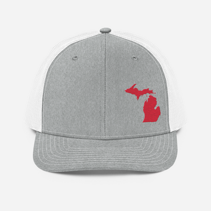 Michigan Vintage Trucker Hat | Lighthouse Red Outline