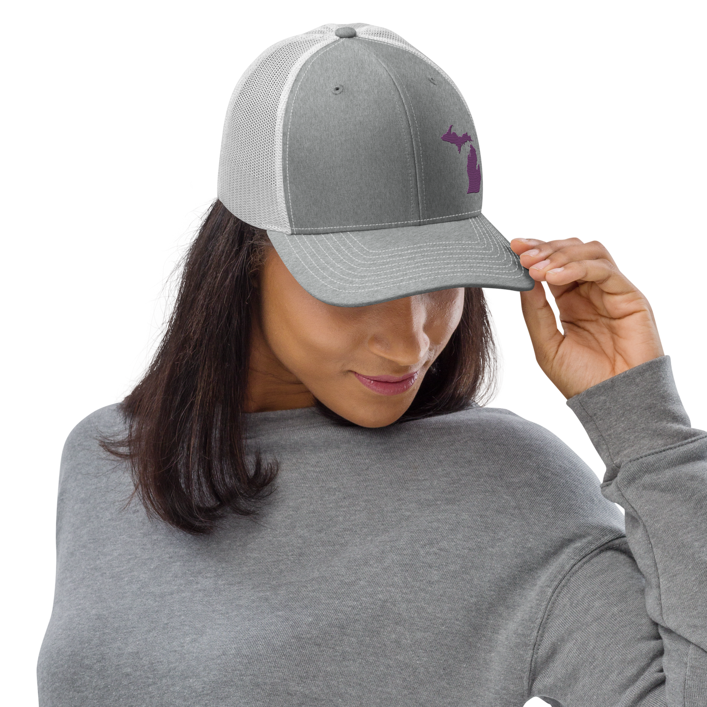 Michigan Vintage Trucker Hat | Plum Outline