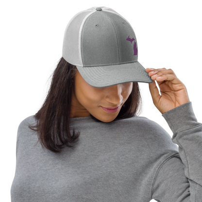 Michigan Vintage Trucker Hat | Plum Outline