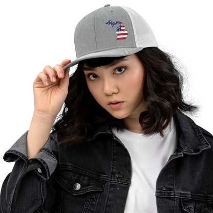 Michigan Vintage Trucker Hat | Patriotic Outline