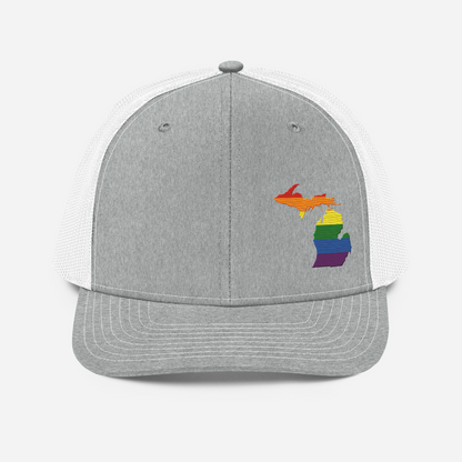 Michigan Vintage Trucker Hat | Rainbow Pride Outline