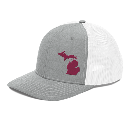 Michigan Vintage Trucker Hat | Ruby Red Outline