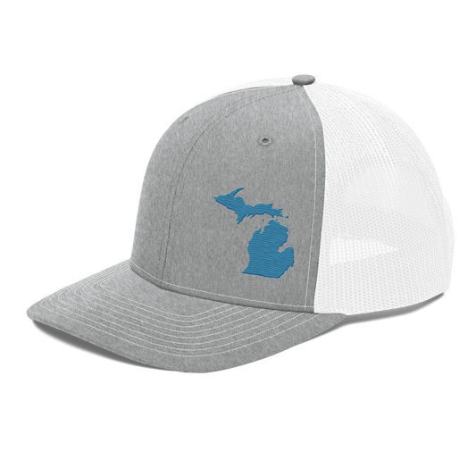 Michigan Vintage Trucker Hat | Traverse Blue Outline