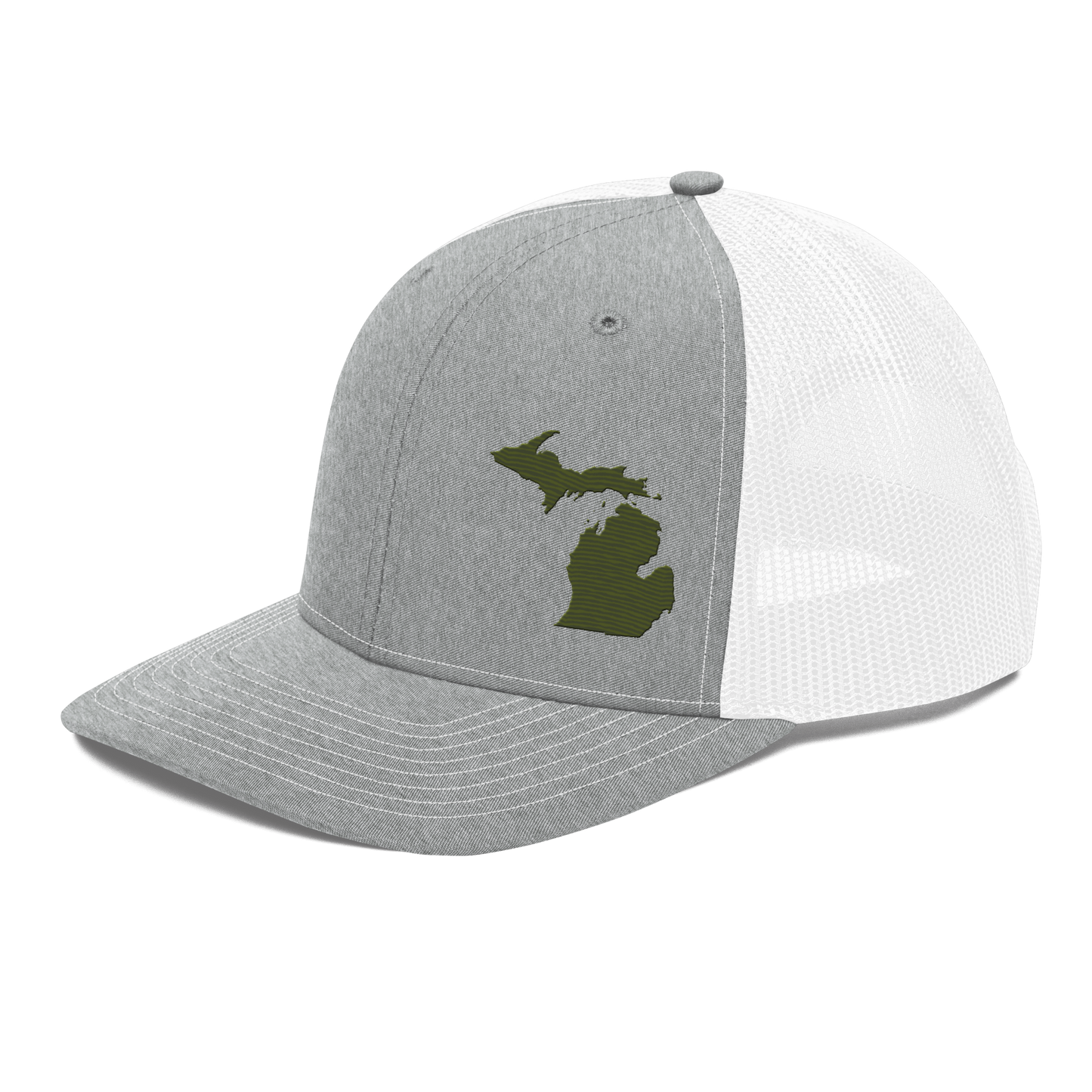 Michigan Vintage Trucker Hat | Army Green Outline