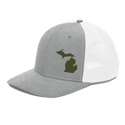 Michigan Vintage Trucker Hat | Army Green Outline