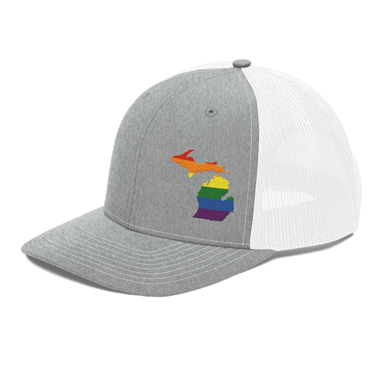 Michigan Vintage Trucker Hat | Rainbow Pride Outline