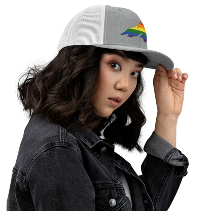 Lake Superior Vintage Trucker Hat | Rainbow Pride Edition