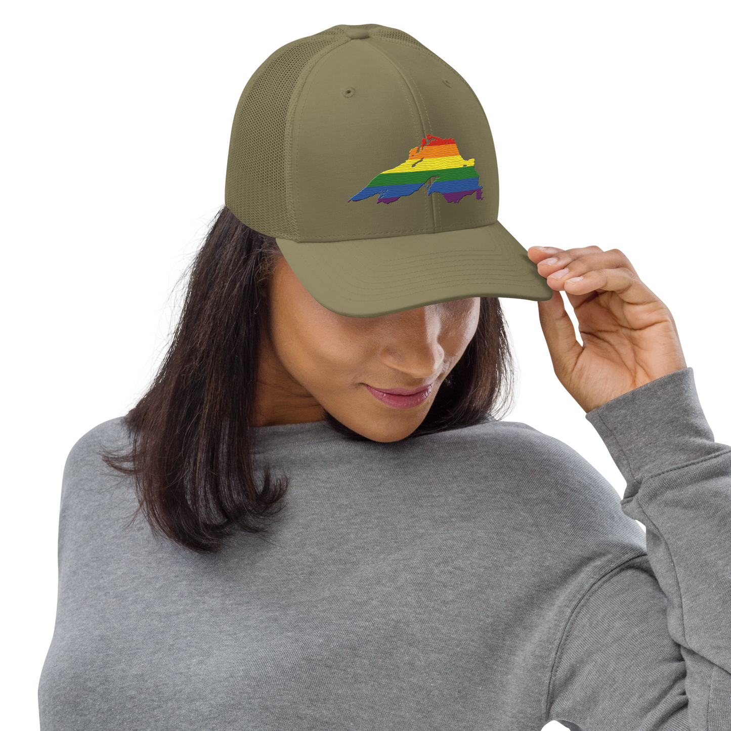 Lake Superior Vintage Trucker Hat | Rainbow Pride Edition